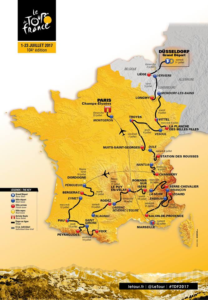 Carte Tour de France 2017