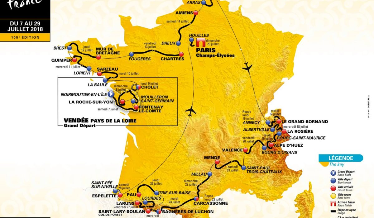 Carte du Tour de France 2018