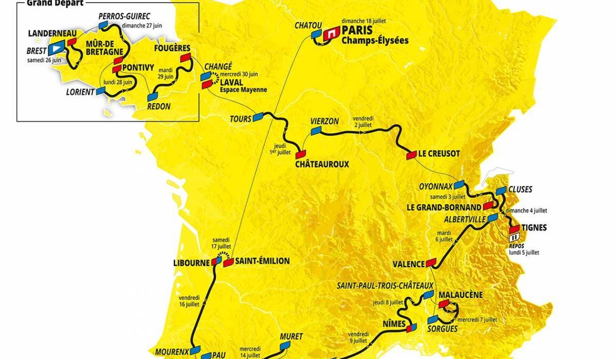 Carte du Tour de France 2021