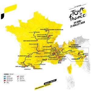 Carte parcours tour de france homme 2024