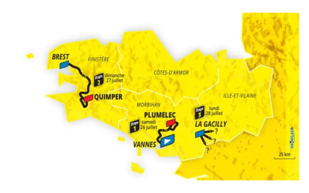 Etapes du Tour de France Femmes 2025 en Bretagne