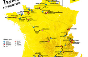 Carte présentant le parcours du du tour de France 2025