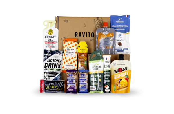 Produits de nutrition pour les cyclistes dans la Box RAVITO Pédaleur et Athletes running club